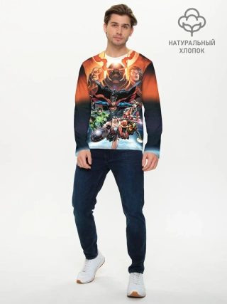Мужской лонгслив базовый / Darkseid VS Justice League