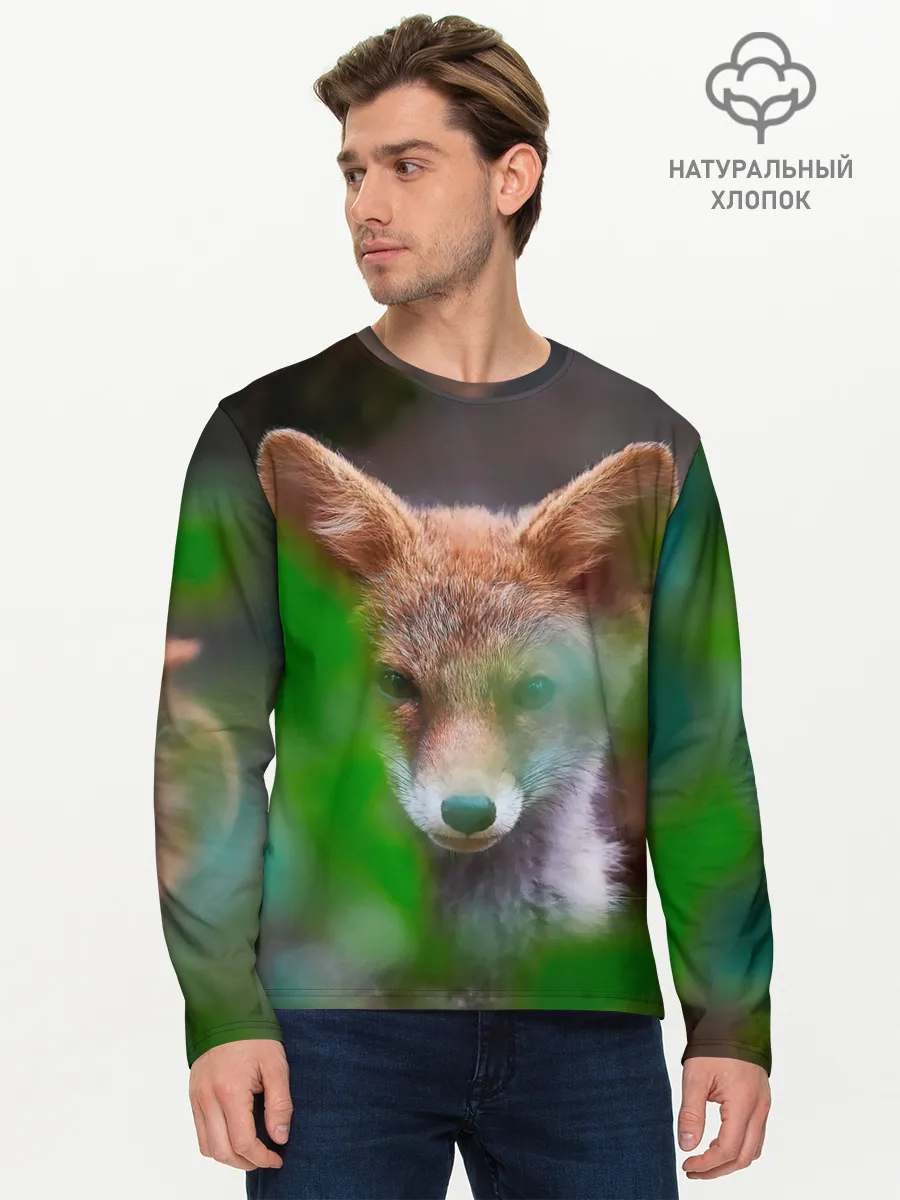 Мужской лонгслив базовый / Лисичка