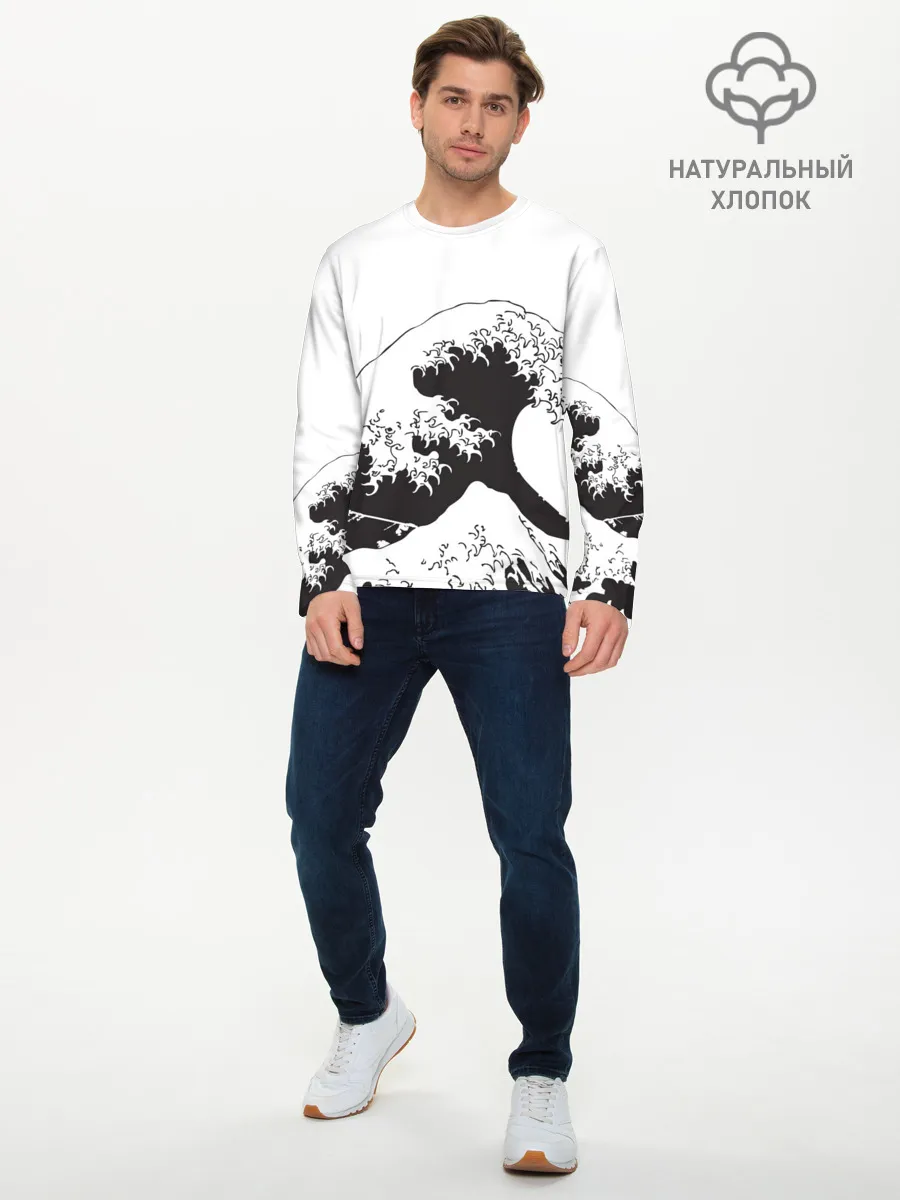 Мужской лонгслив базовый / Волна Канагава Япония | Sea Wave