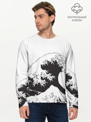 Мужской лонгслив базовый / Волна Канагава Япония | Sea Wave
