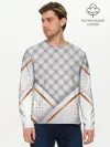 Мужской лонгслив базовый / Luxury white & Gold