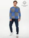 Мужской лонгслив базовый / Denim Patchwork