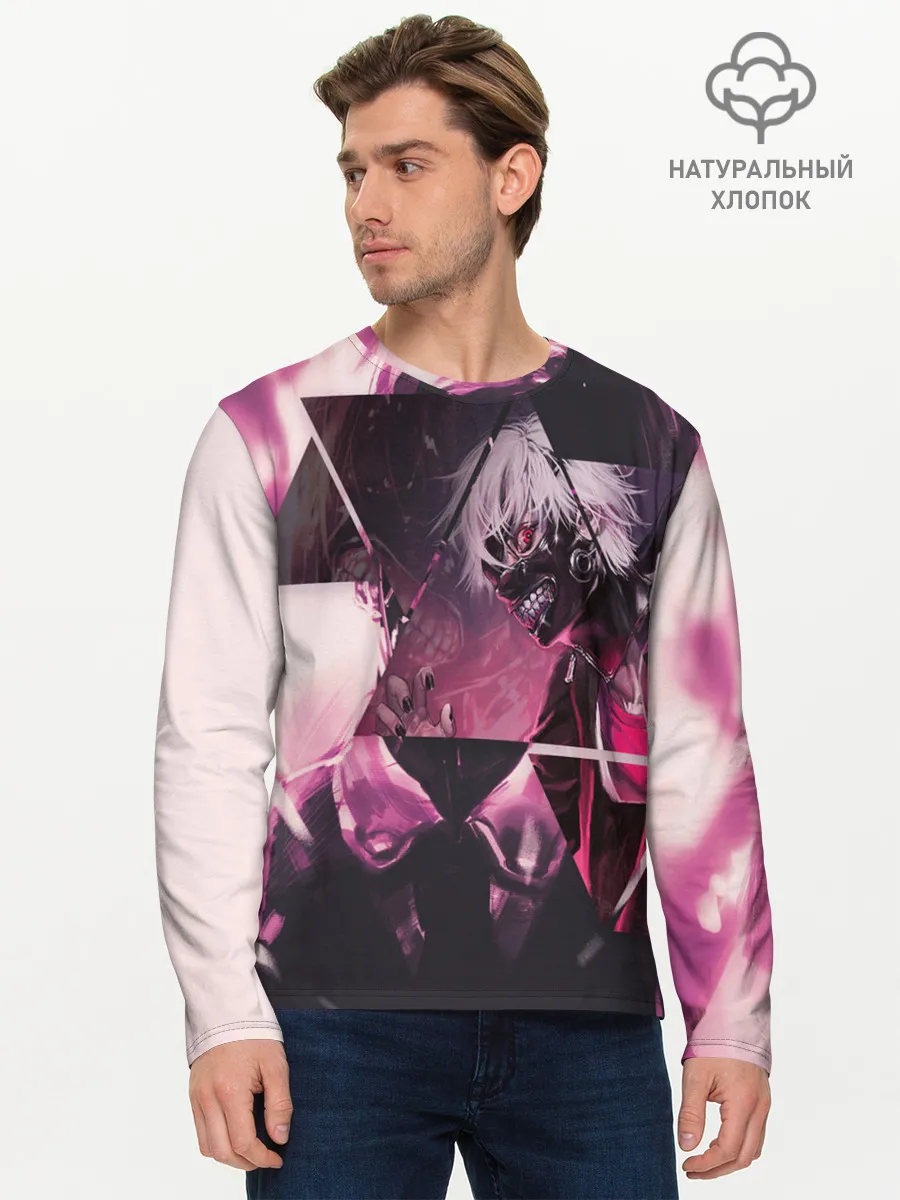 Мужской лонгслив базовый / Одноглазый король Канеки