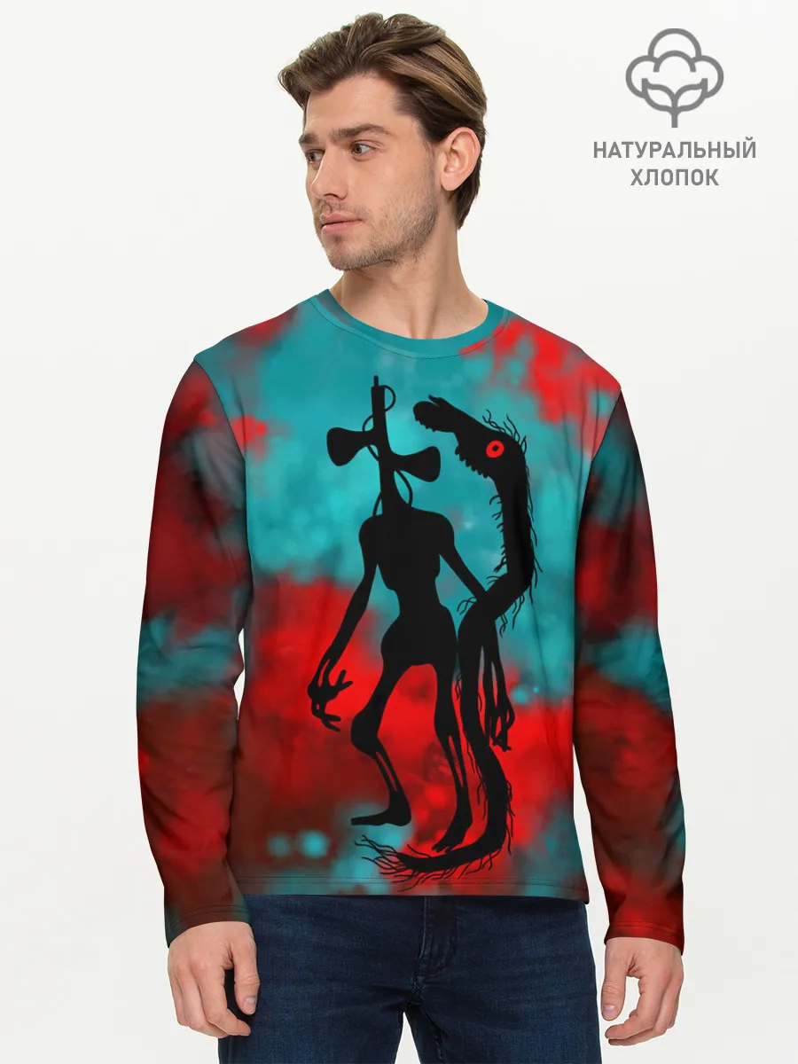 Мужской лонгслив базовый / Сиреноголовый и Лошадь монстры