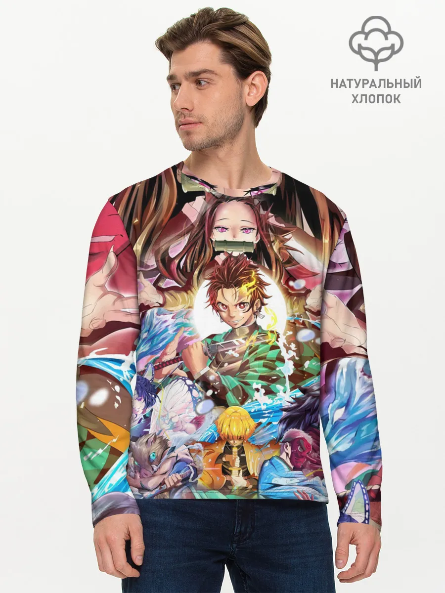 Мужской лонгслив базовый / ТАНДЖИРО НЕЗУКО ЗЕНИЦУ / KNY