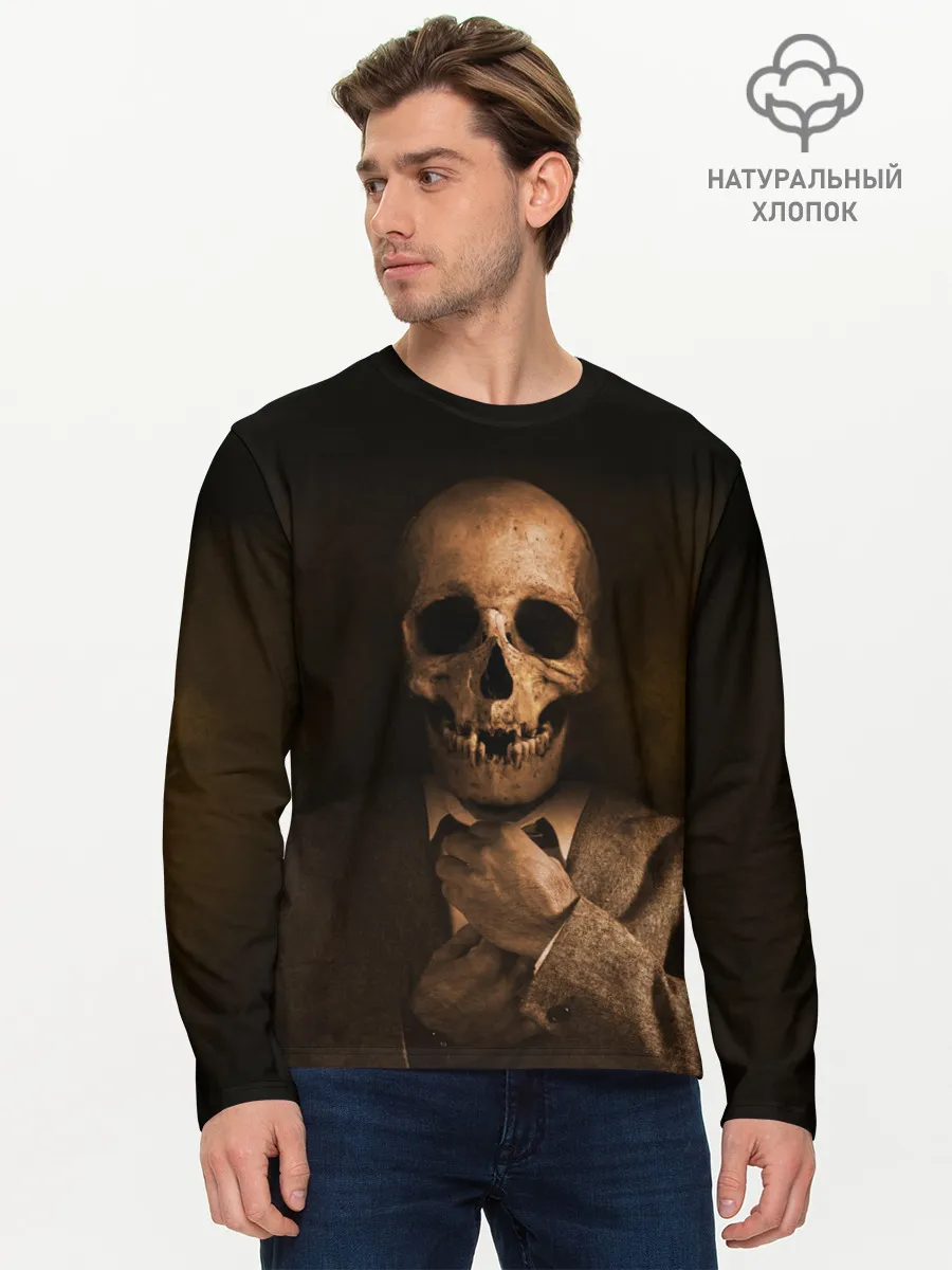 Мужской лонгслив базовый / Мистер Скелет