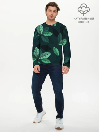 Мужской лонгслив базовый / листва