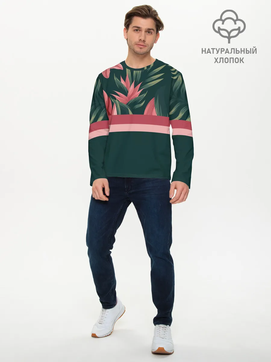 Мужской лонгслив базовый / Лилии