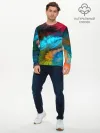 Мужской лонгслив базовый / Цветной дестрой