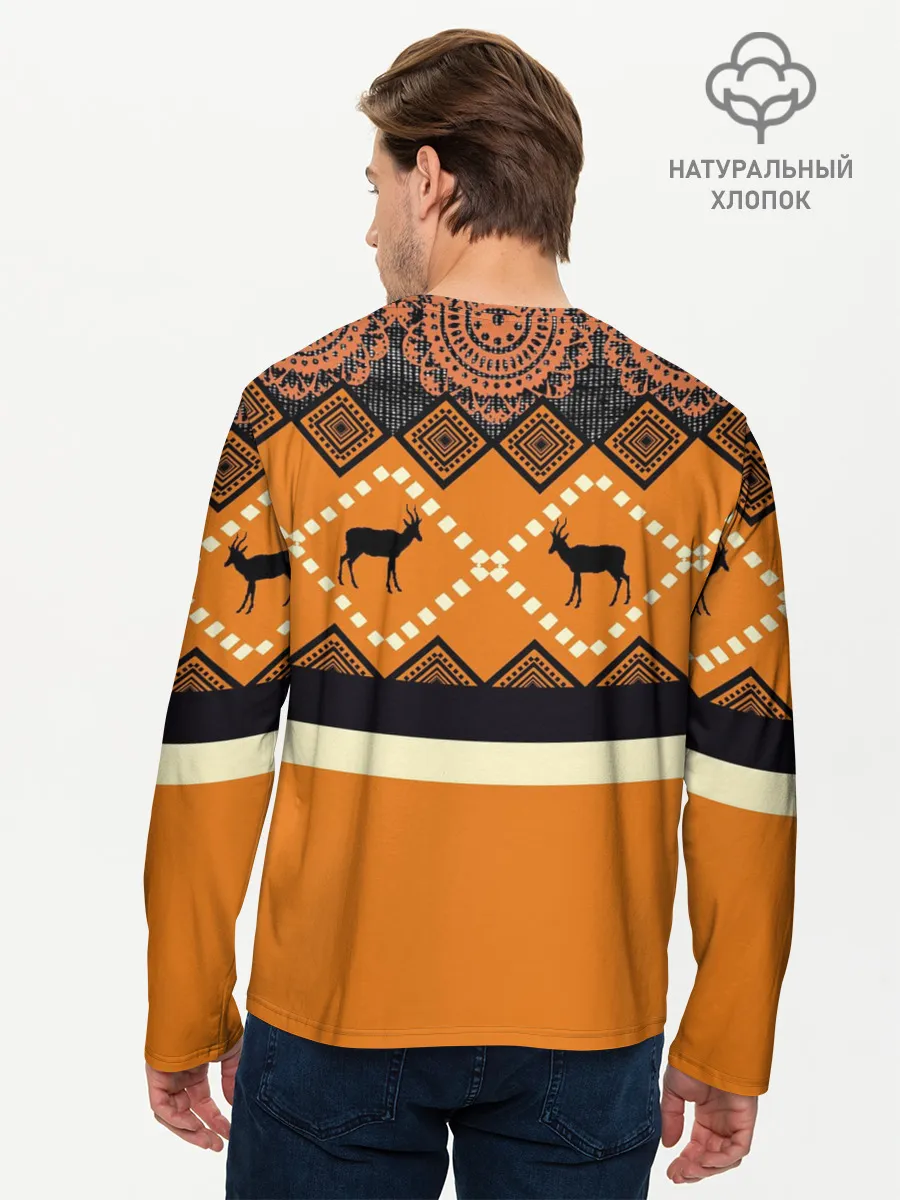 Мужской лонгслив базовый / Африканский Мотив