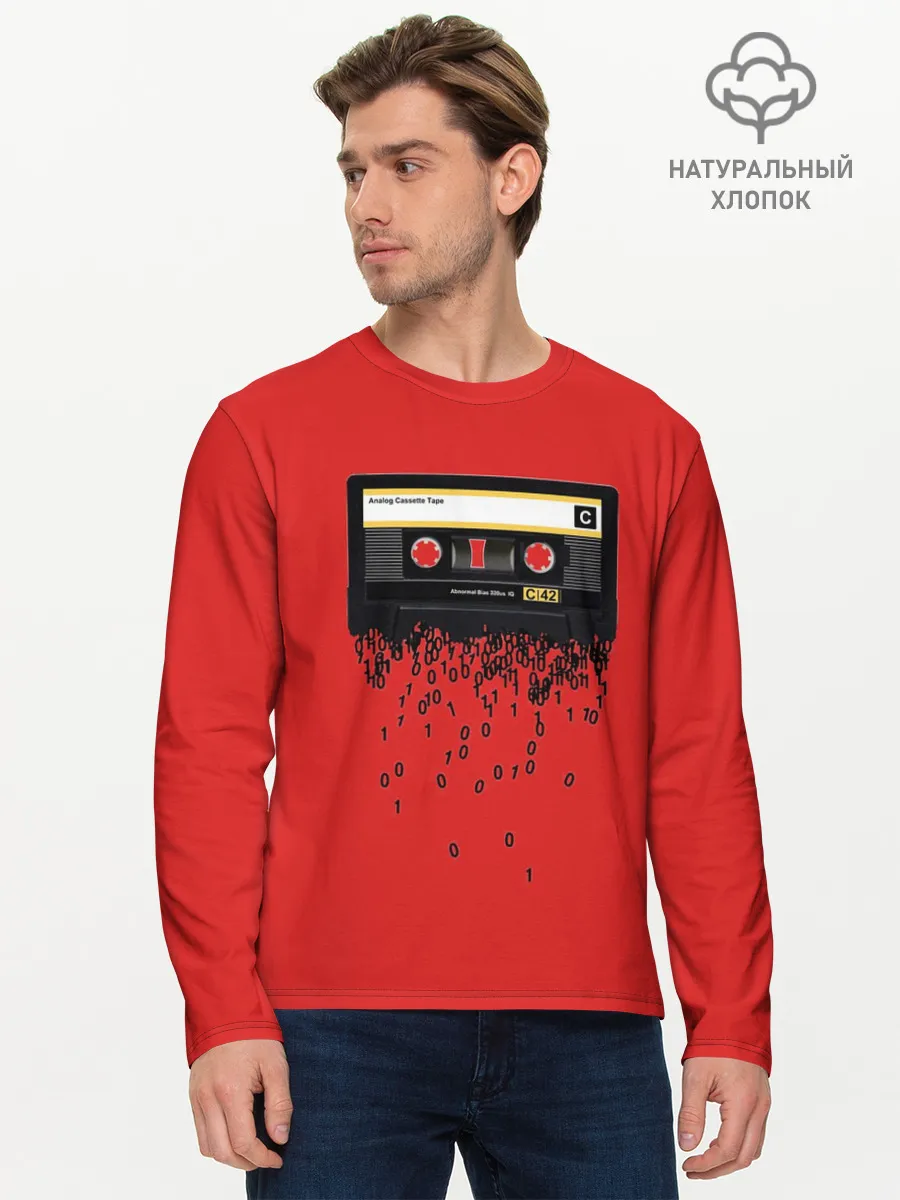 Мужской лонгслив базовый / The death of the cassette tape