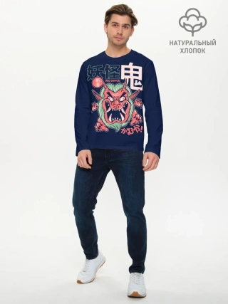 Мужской лонгслив базовый / Anime Oni Demon Yokai