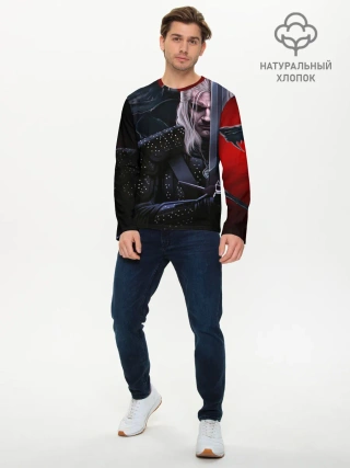 Мужской лонгслив базовый / Ведьмак Геральт