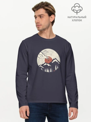 Мужской лонгслив базовый / Mountain. Vinyl Record