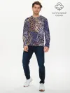 Мужской лонгслив базовый / текстура японские узоры