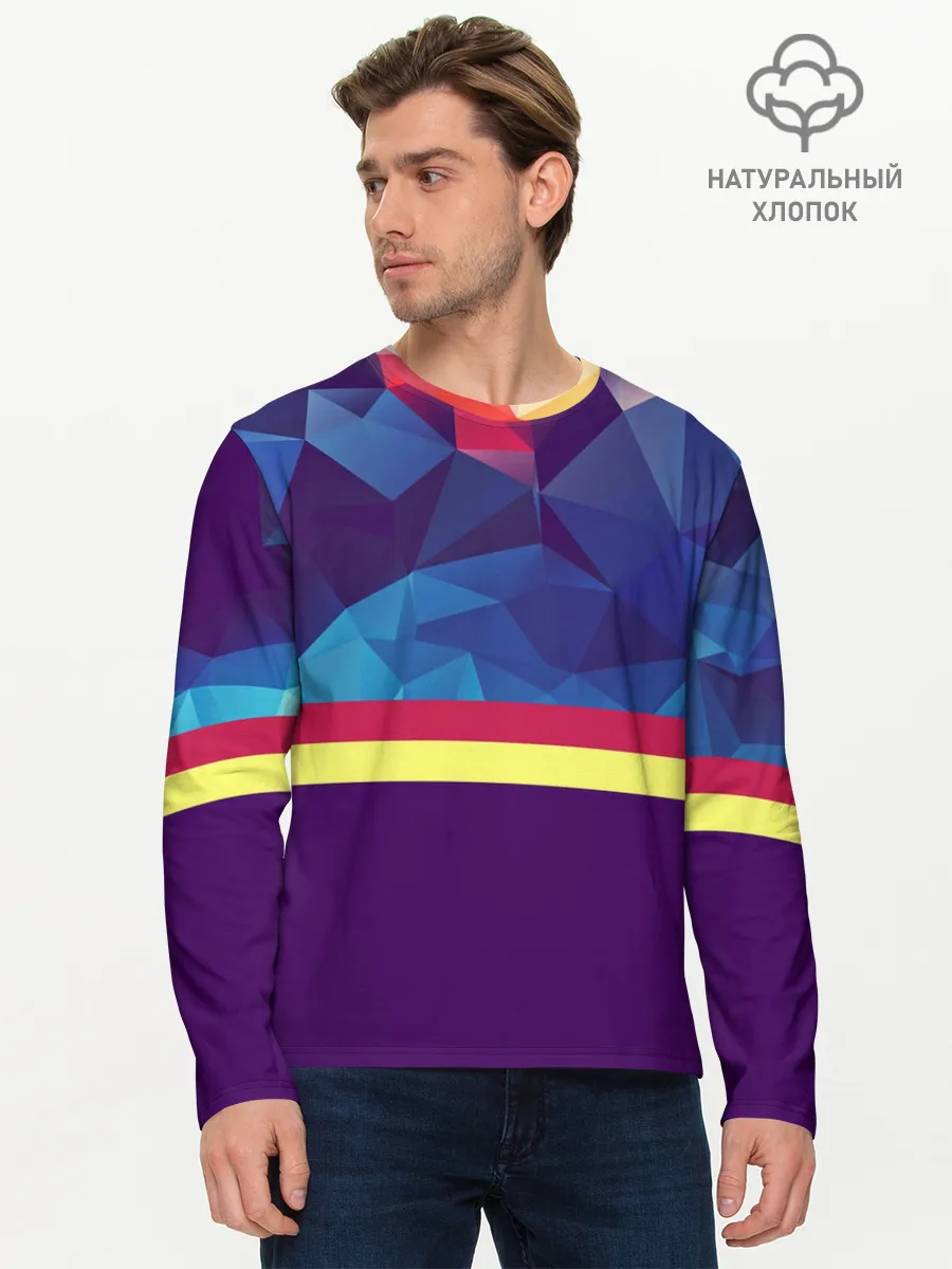Мужской лонгслив базовый / Геометрическая Абстракция