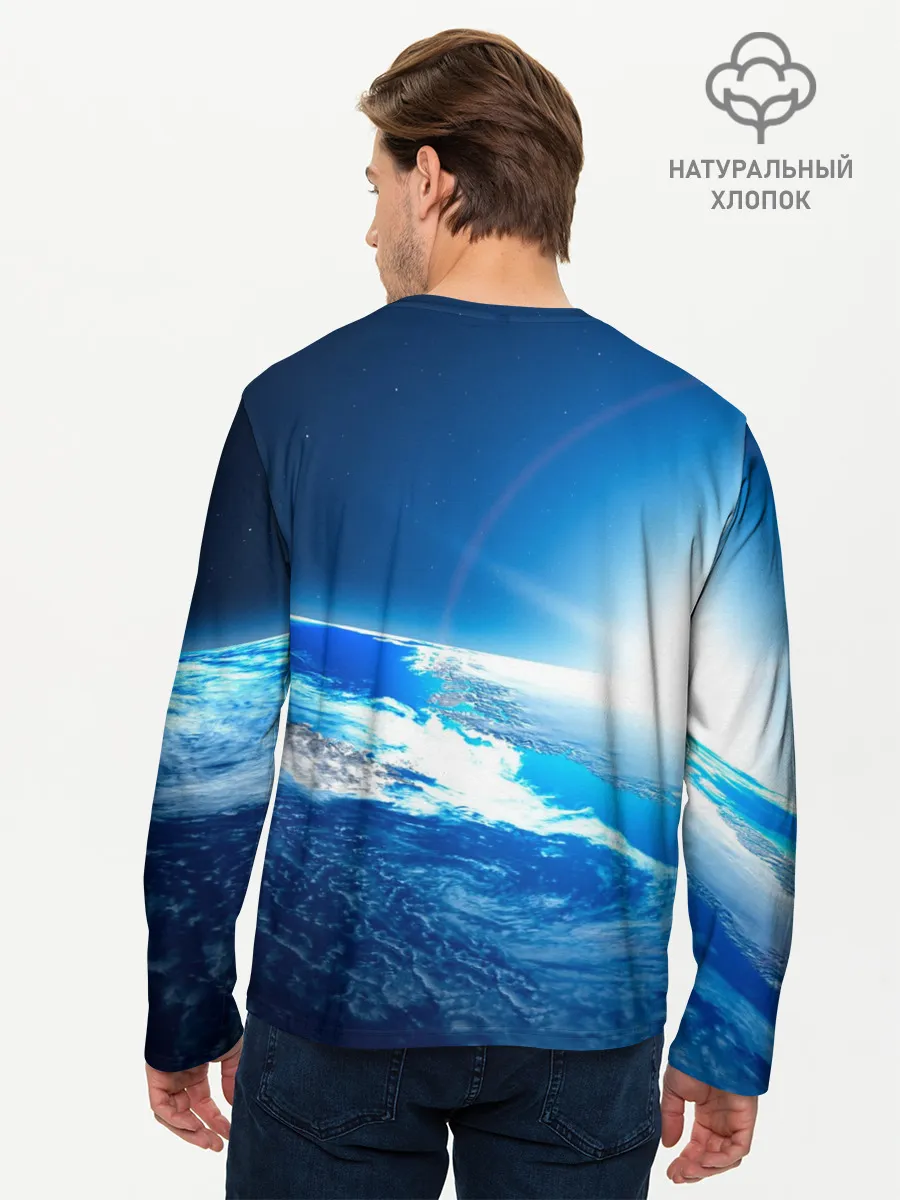 Мужской лонгслив базовый / Юрий Гагарин Планета Земля