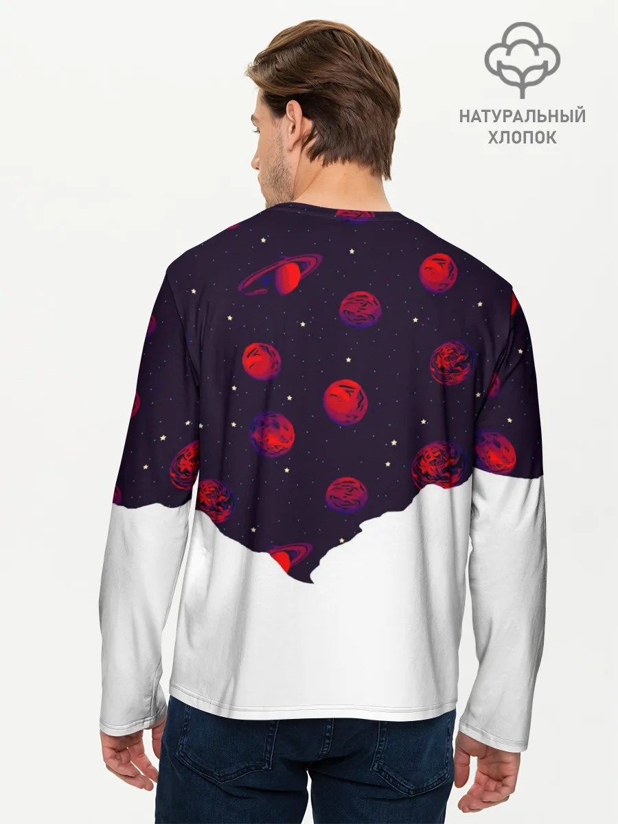 Мужской лонгслив базовый / Мысли Космонавта