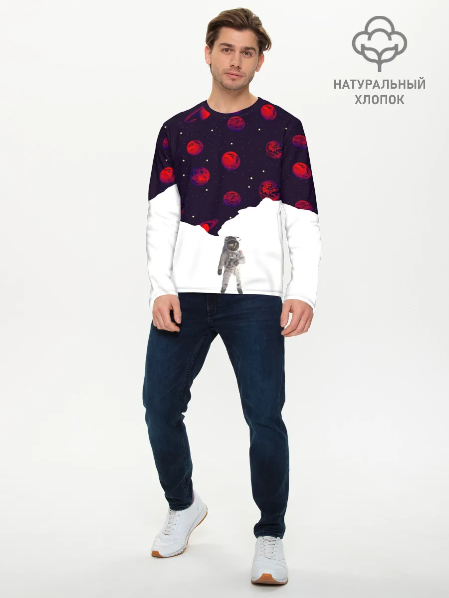 Мужской лонгслив базовый / Мысли Космонавта