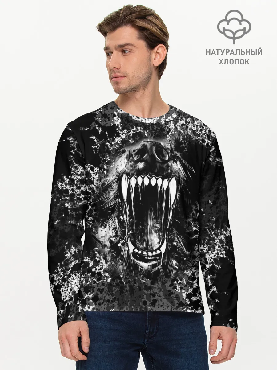 Мужской лонгслив базовый / Волчья пасть