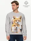 Мужской лонгслив базовый / Лисята