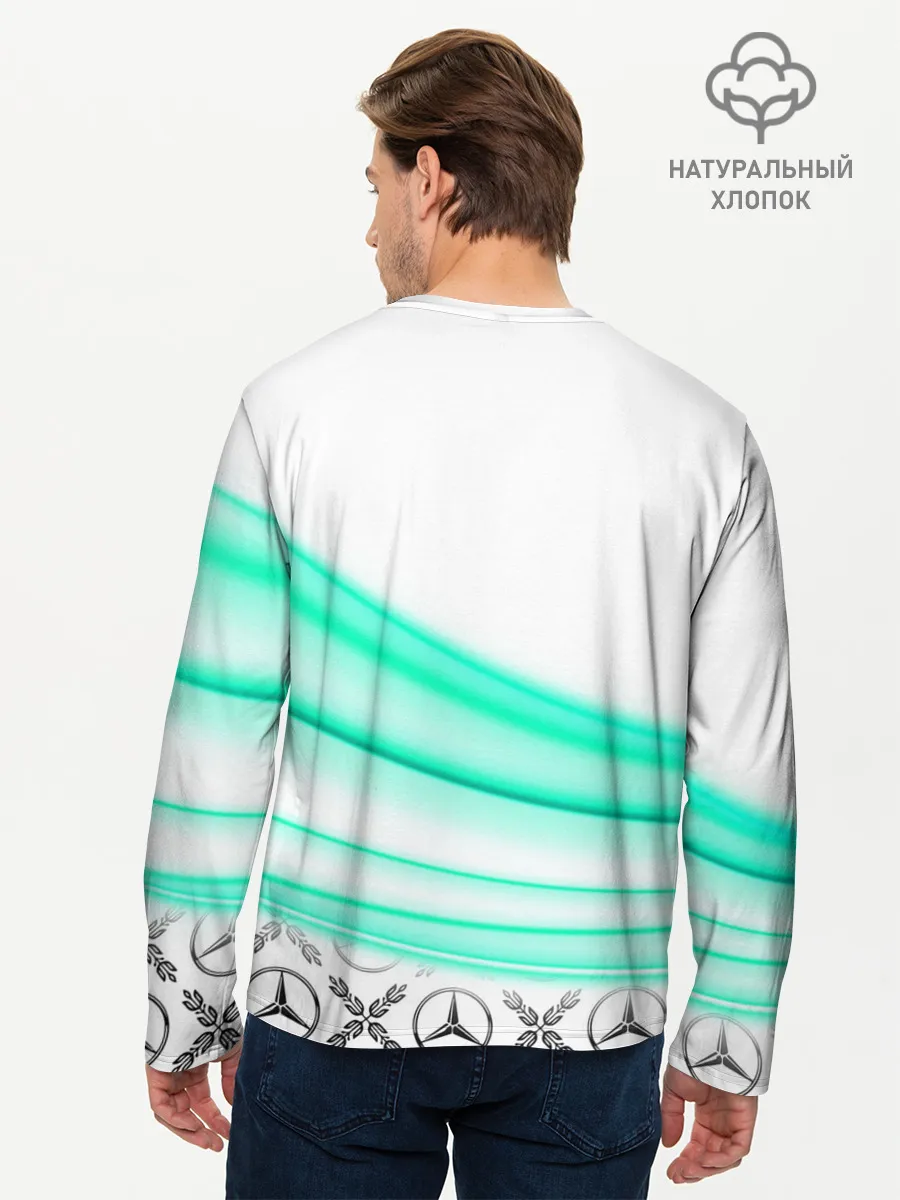 Мужской лонгслив базовый / МЕРСЕДЕС АКВА / AQUA