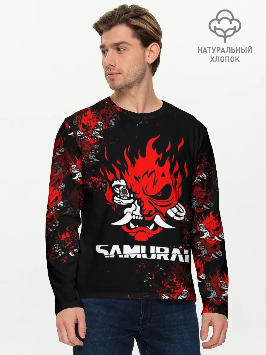Мужской лонгслив базовый / SAMURAI / CYBERPUNK 2077