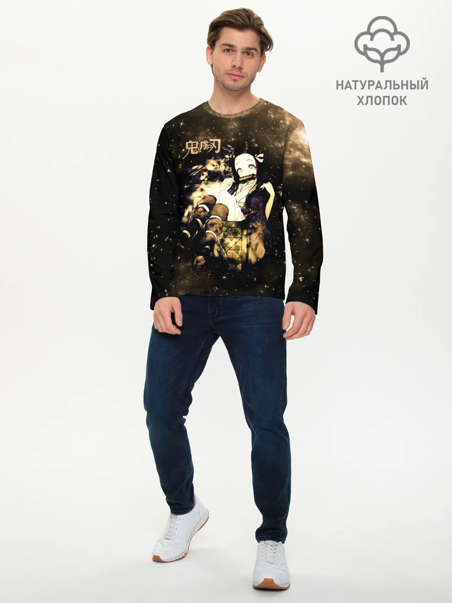 Мужской лонгслив базовый / Незуко Камадо Kimetsu no Yaiba