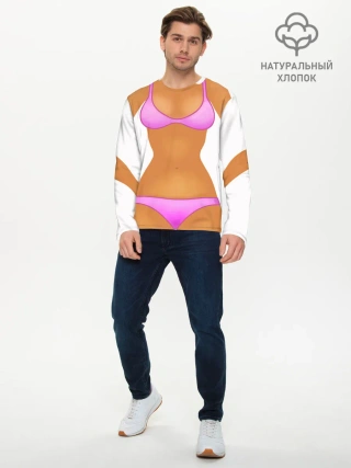 Мужской лонгслив базовый / Tanned body