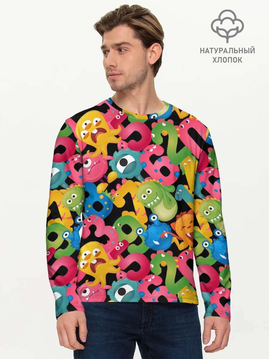 Мужской лонгслив базовый / Monstry с цифрами