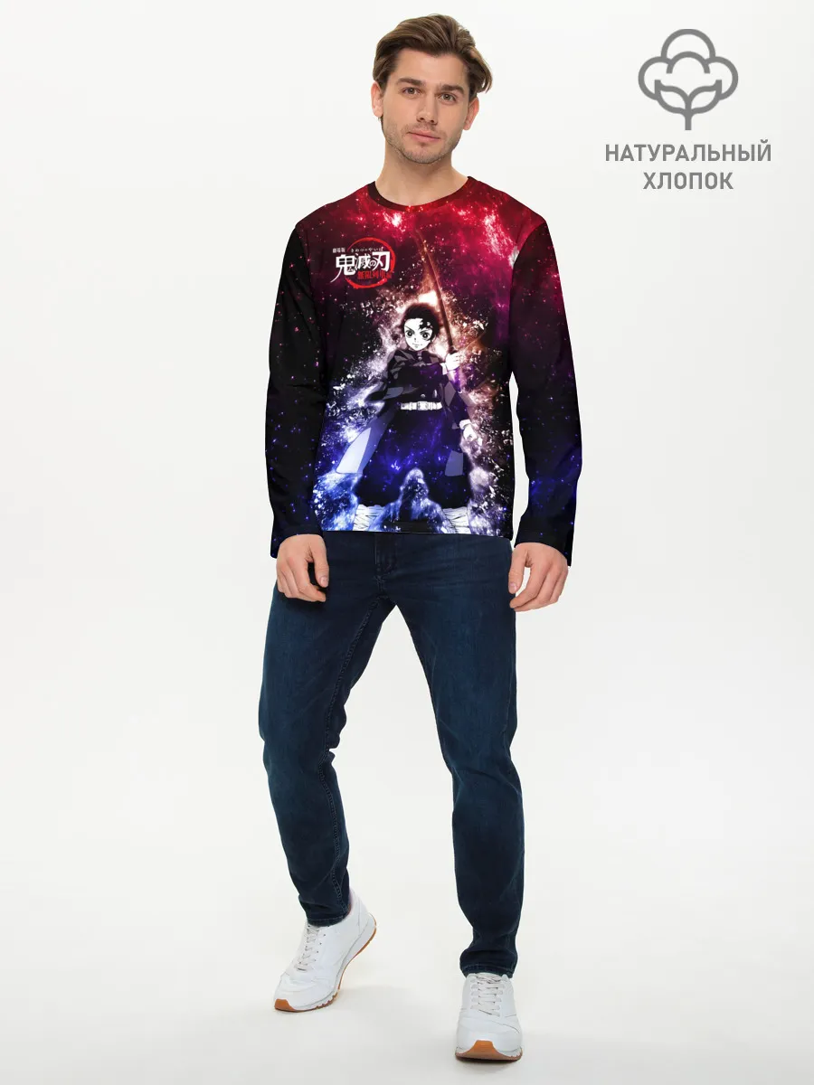 Мужской лонгслив базовый / Танджиро Камадо Kimetsu no Yaiba