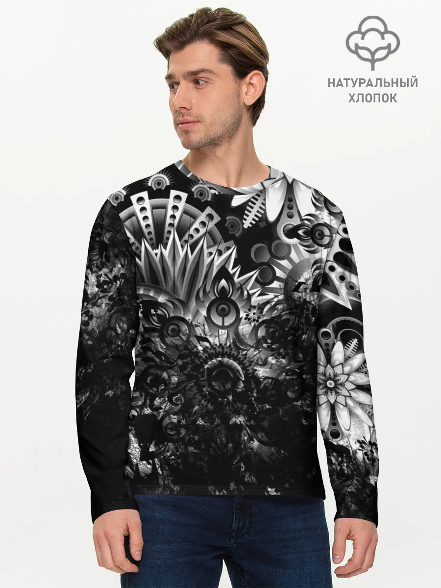 Мужской лонгслив базовый / Floral Pattern