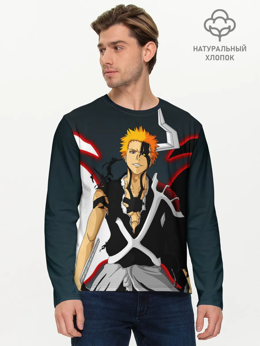 Мужской лонгслив базовый / Блич Ичиго Куросаки