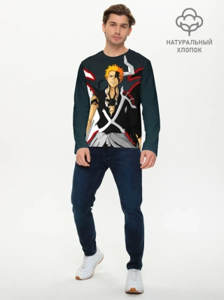 Мужской лонгслив базовый / Блич Ичиго Куросаки