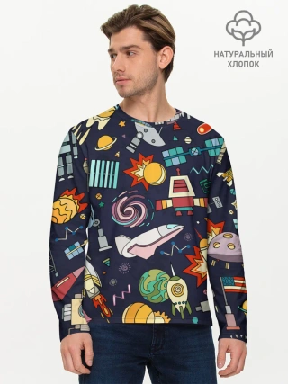 Мужской лонгслив базовый / Космос