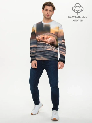 Мужской лонгслив базовый / Лисенок в бутылке