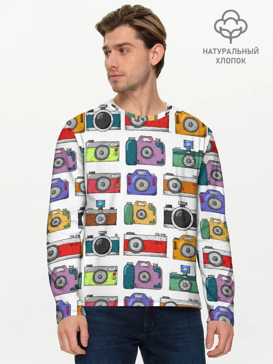 Мужской лонгслив базовый / Фотоаппараты
