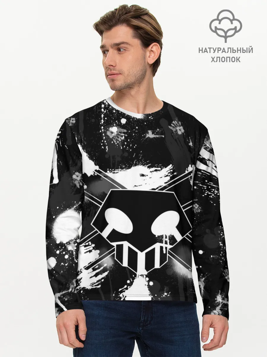 Мужской лонгслив базовый / БЛИЧ ШИНИГАМИ ЛОГО НА СПИНЕ