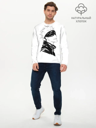 Мужской лонгслив базовый / Smile | Jujutsu kai