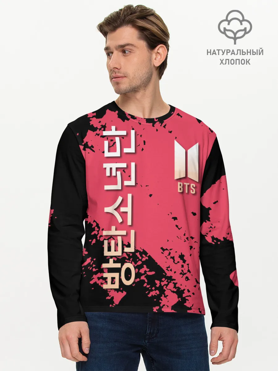 Мужской лонгслив базовый / BTS LOGO / БТС ЛОГОТИП