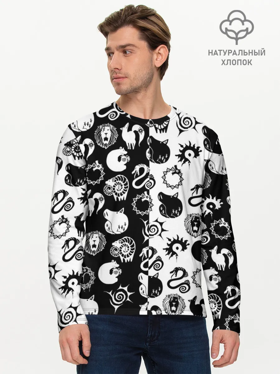 Мужской лонгслив базовый / ЭМБЛЕМЫ 7 СМЕРТНЫХ ГРЕХОВ