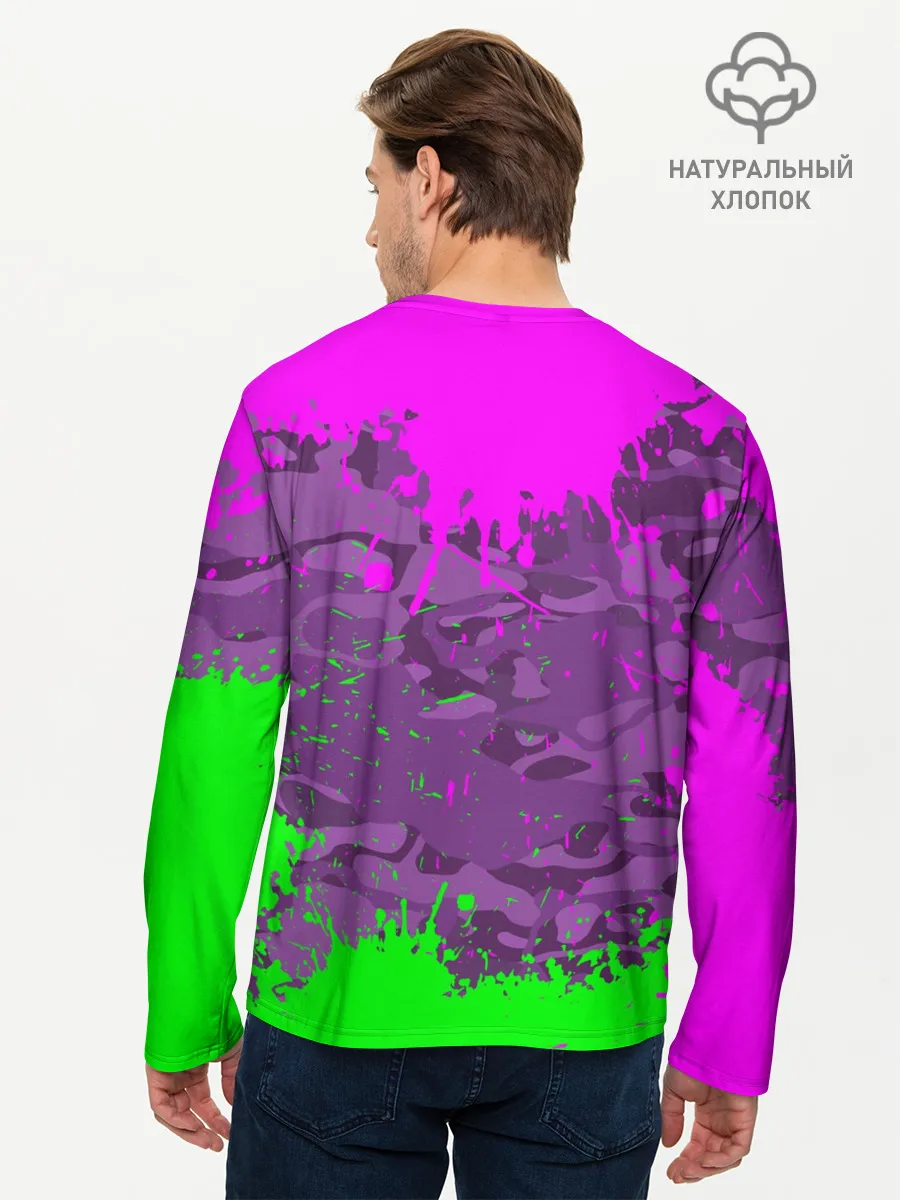 Мужской лонгслив базовый / 3D Neon Monkey