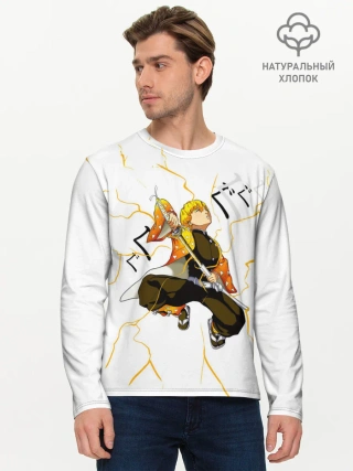 Мужской лонгслив базовый / Agatsuma Zenitsu Kimetsu no Yaiba