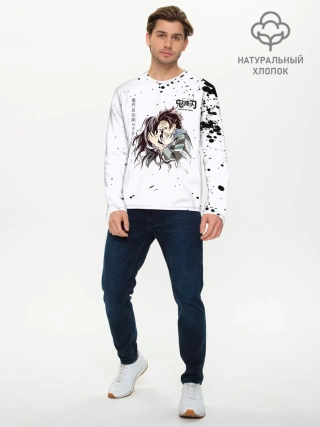 Мужской лонгслив базовый / Танджиро и Незуко Камадо