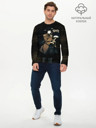 Мужской лонгслив базовый / Гию Томиока Kimetsu no Yaiba