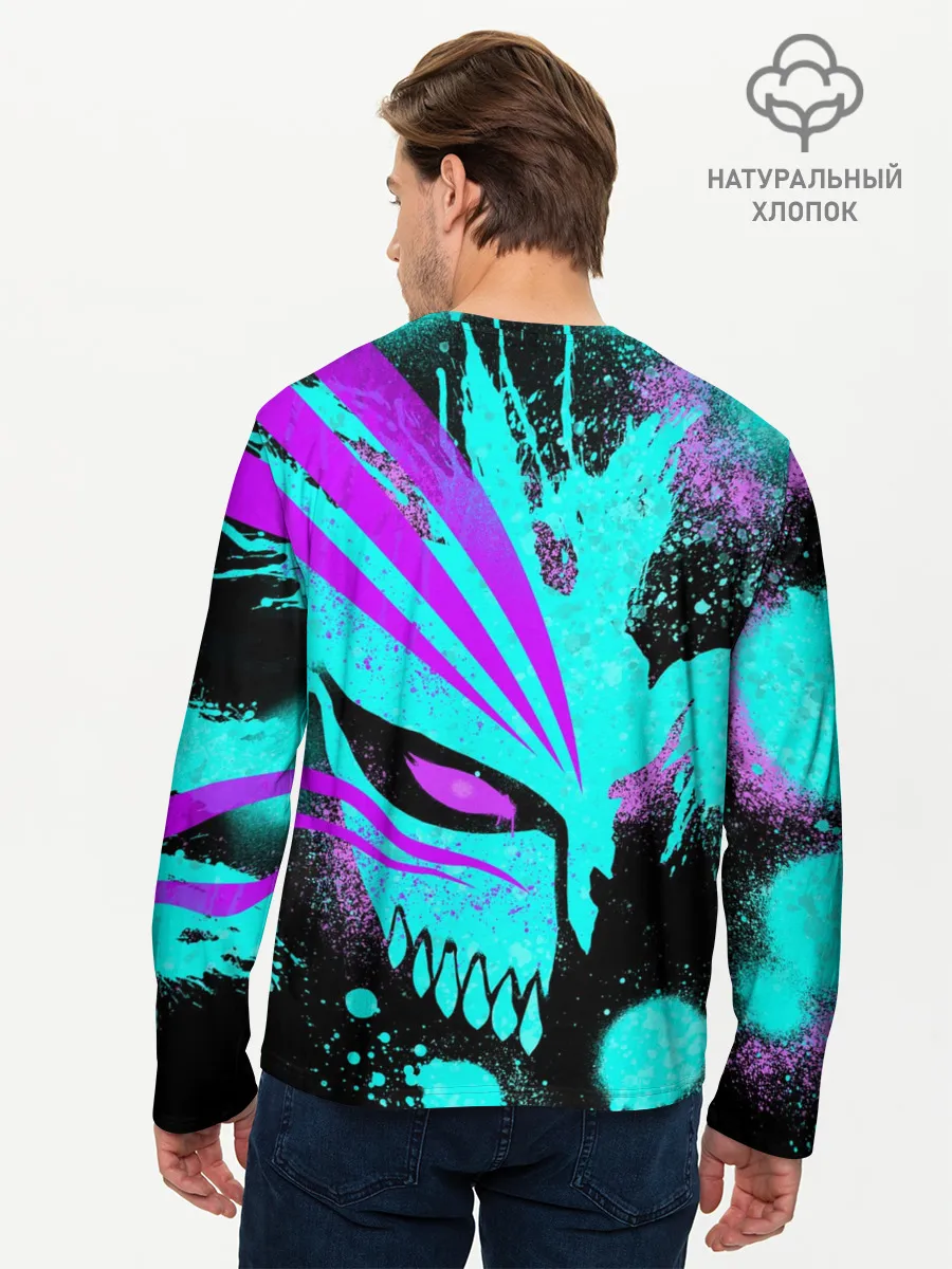 Мужской лонгслив базовый / БЛИЧ МАСКА ПУСТОГО НЕОН