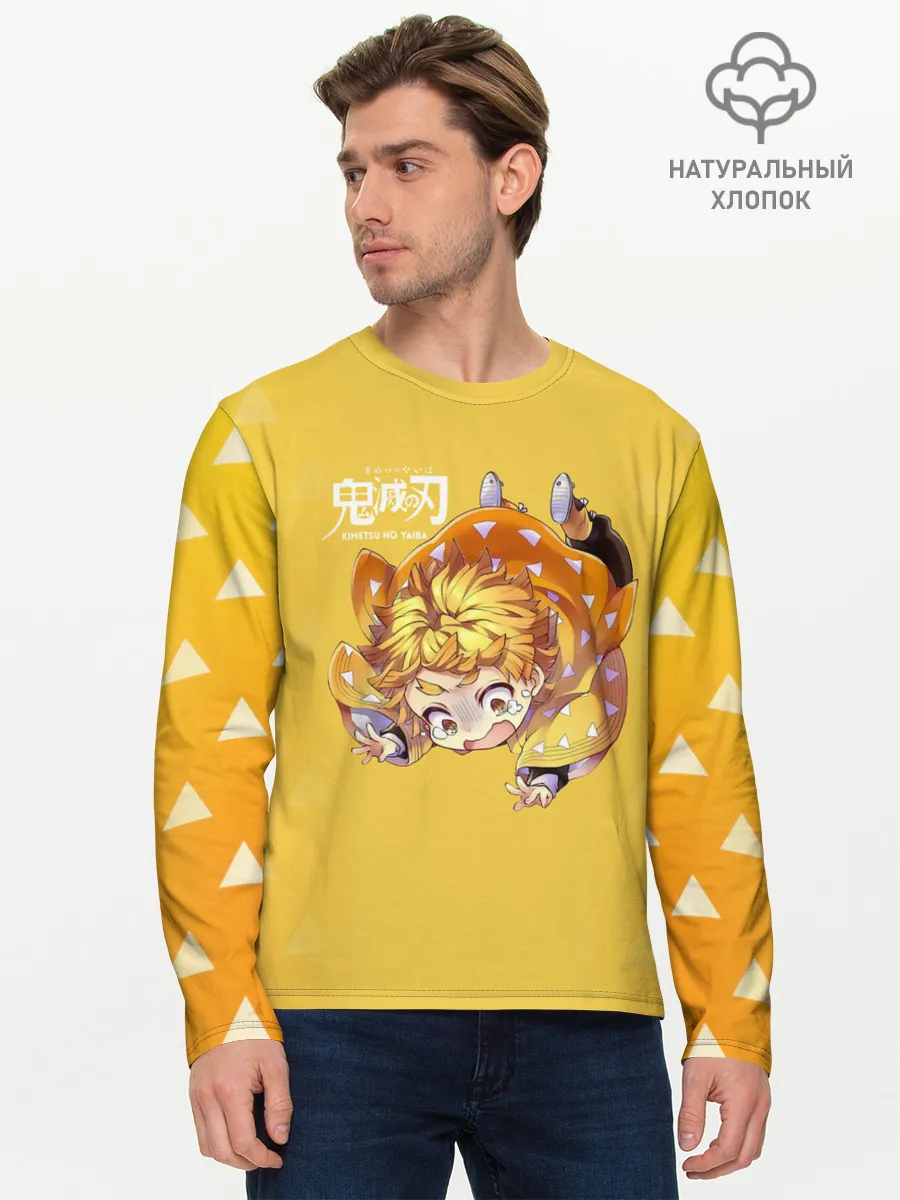 Мужской лонгслив базовый / Зеницу Агацума Kimetsu no Yaiba