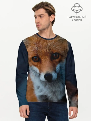 Мужской лонгслив базовый / Мудрая лиса