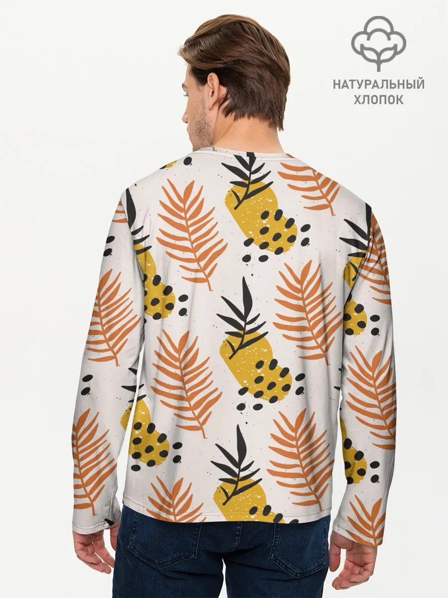 Мужской лонгслив базовый / Абстрактные ветви - узор