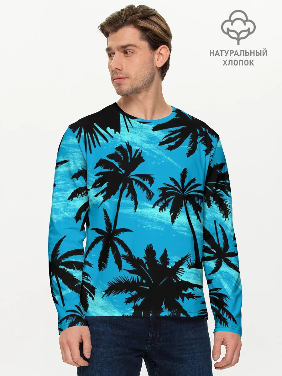 Мужской лонгслив базовый / Пальмы в Горизонте